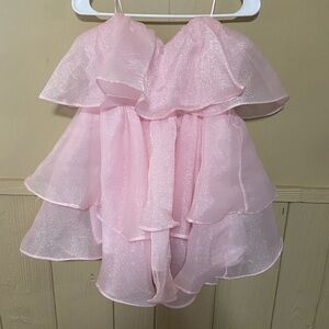 Baby Pink Strapless Tulle Dress